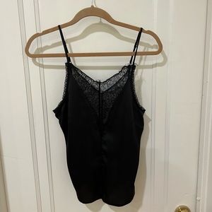 Addie black lace silky camisole small